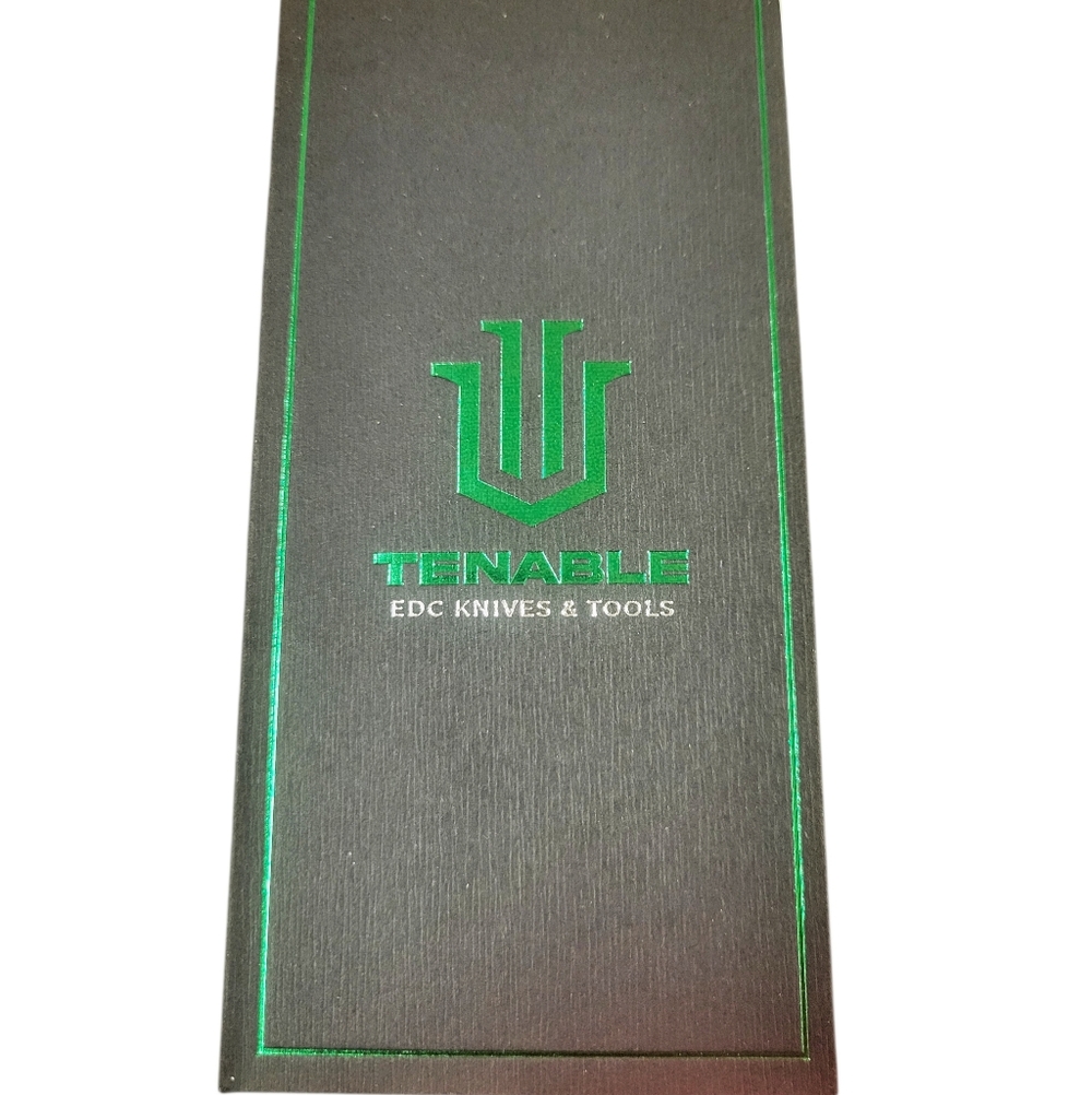 TENABLE // Fenrir: Button Linerlock Knife // Black D2 w G10 Jade Camo - Picture 5 of 10
